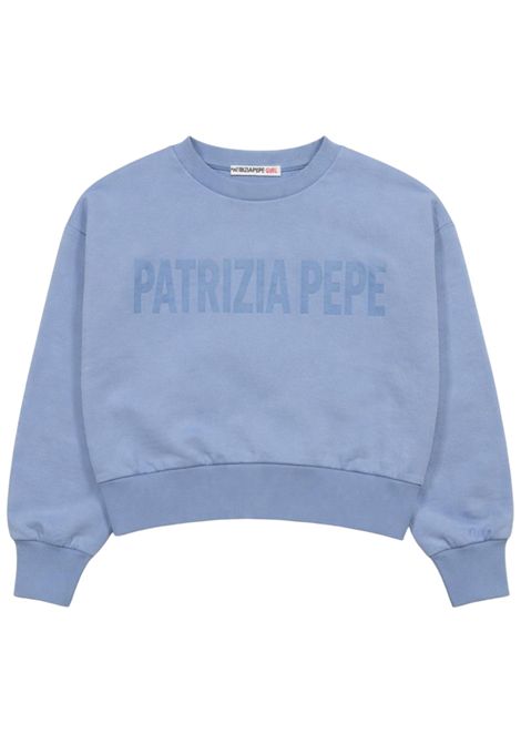 Felpa bambina celeste in cotone Patrizia Pepe | 7M0973CELESTE
